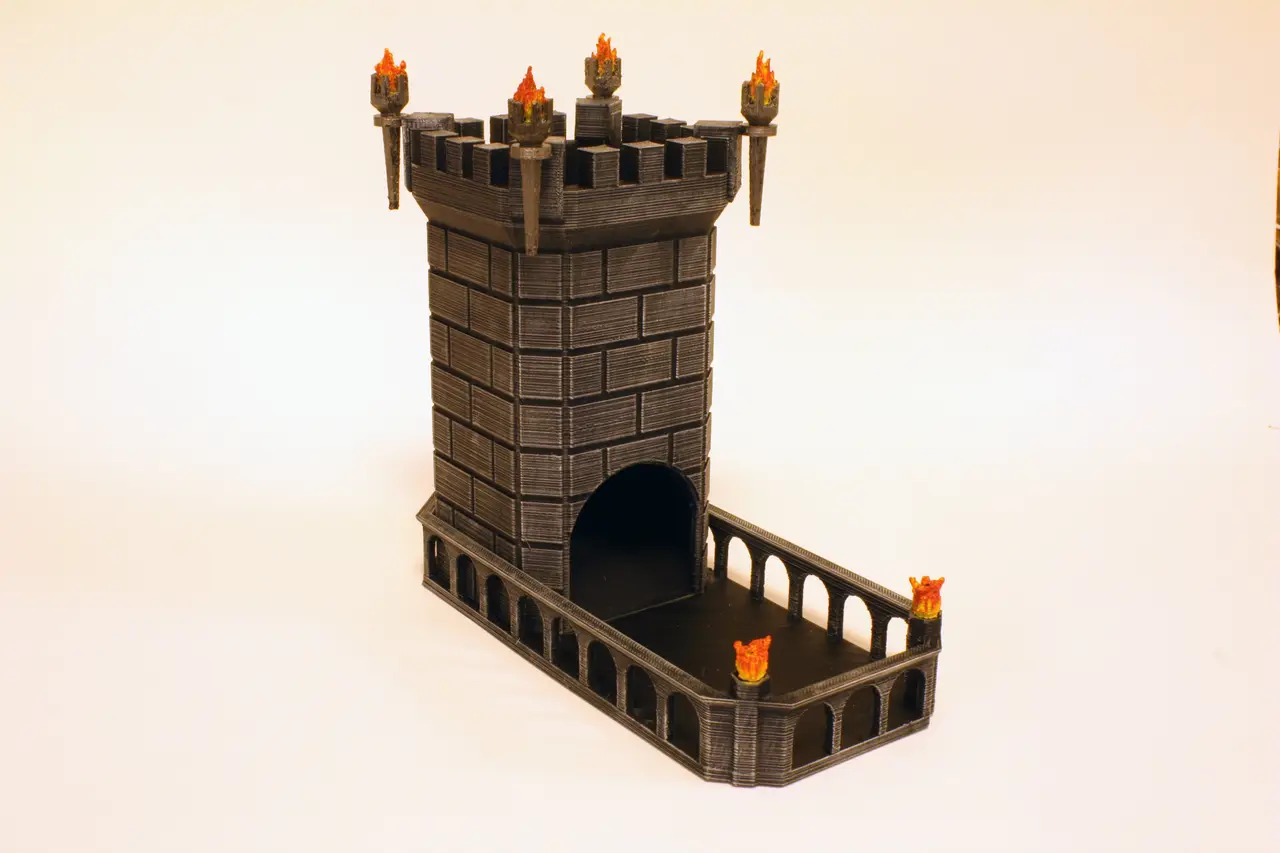 Dice Tower w/swappable trays — modelo 3D