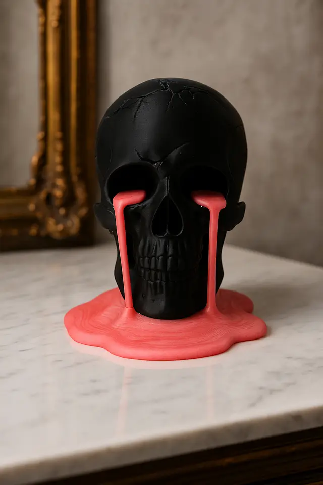 Melting Tears Skull – Bold & Edgy Sculpture — modelo 3D