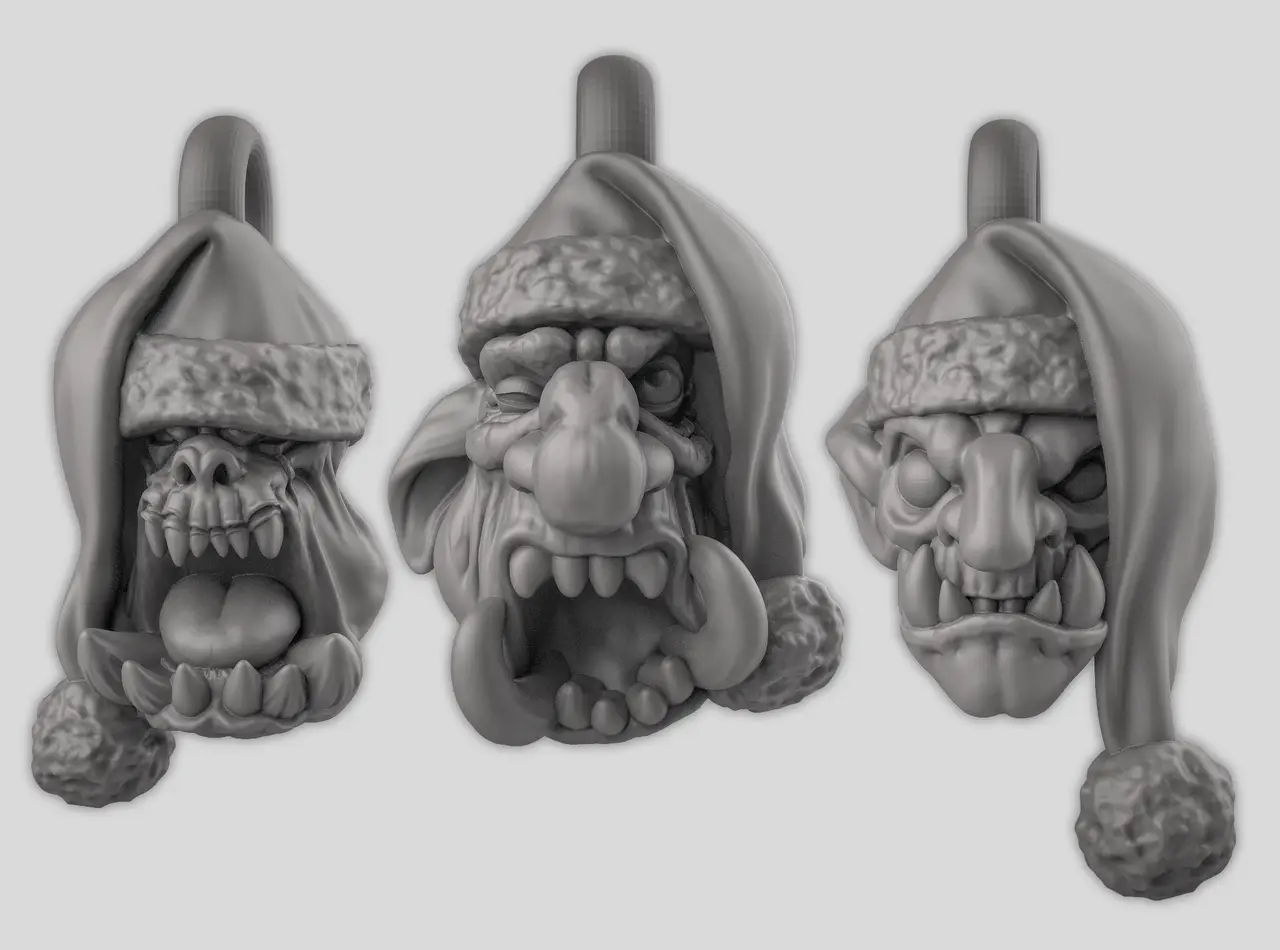 Christmas head tree decorations — modelo 3D