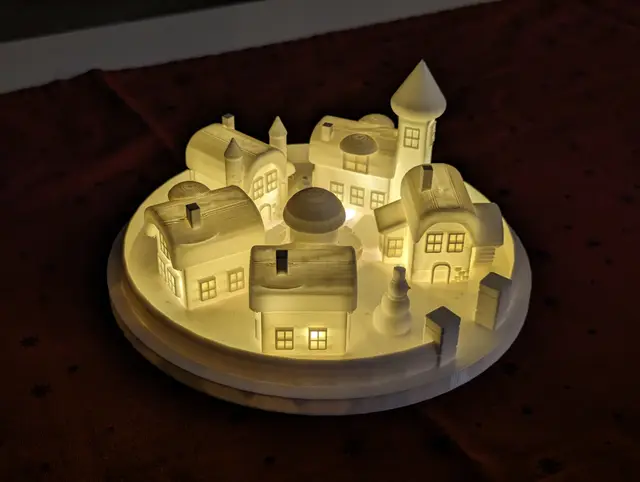 Christmas elf town LED lamp with battery compartment — modelo 3D