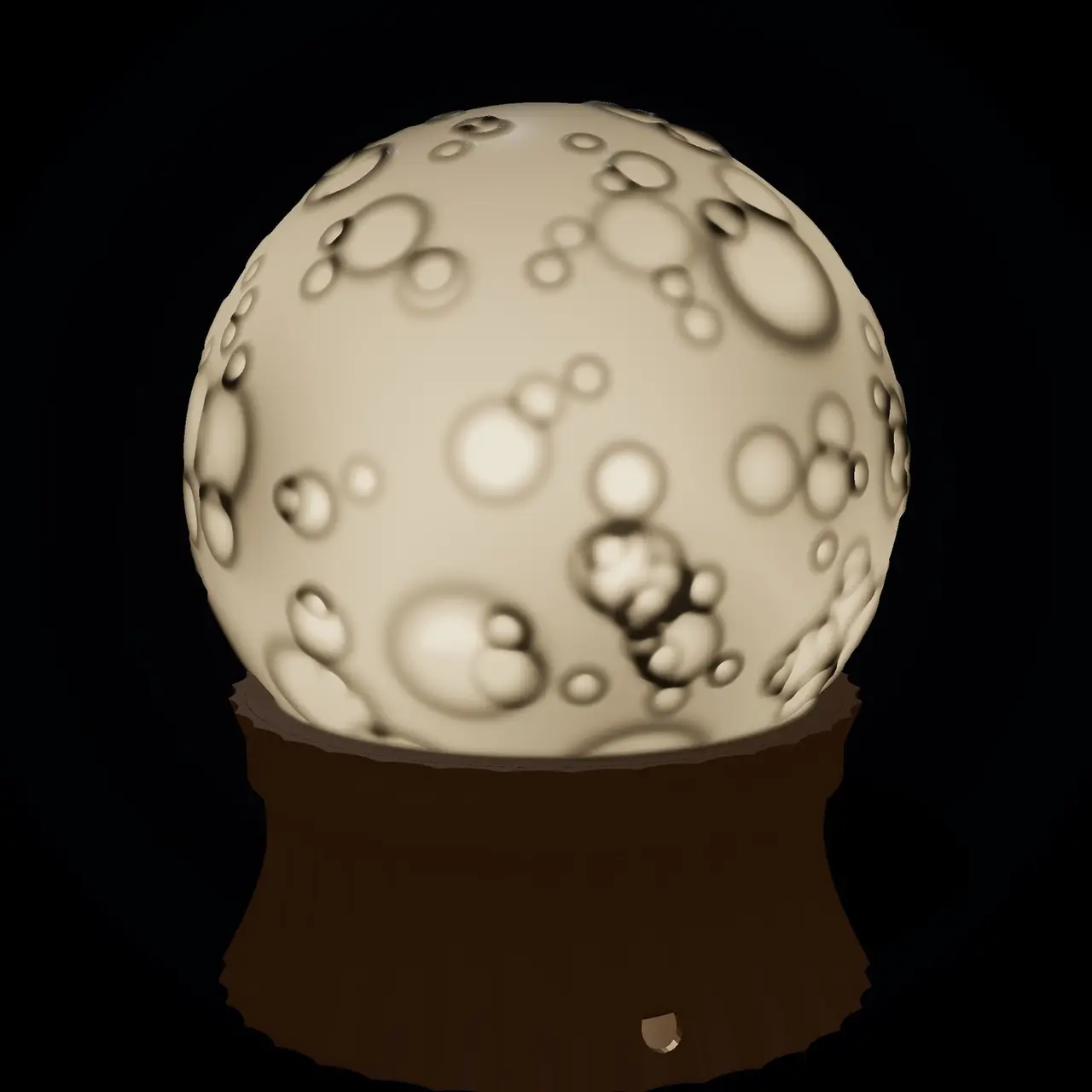 Moon Lamp - Lithophane Crater Sphere with Fluted Stand, LED Night Light — modelo 3D