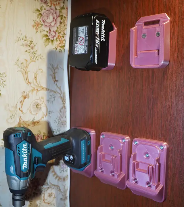 Makita Wall Mounts / Holders for Battery and Tools (18V/14.4V LXT) — modelo 3D