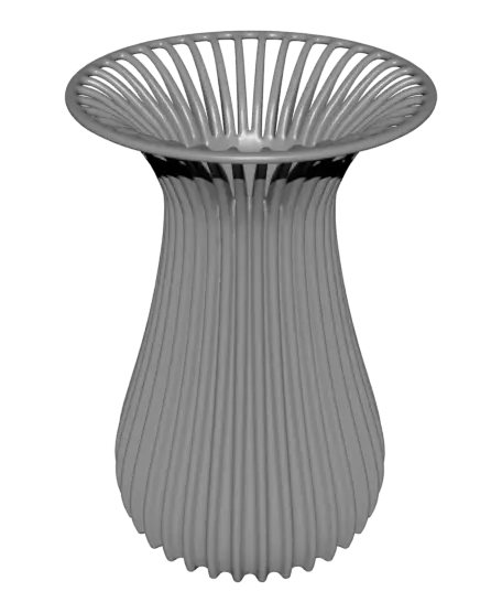Parametric Ribbed Fluted Flower Vase — modelo 3D