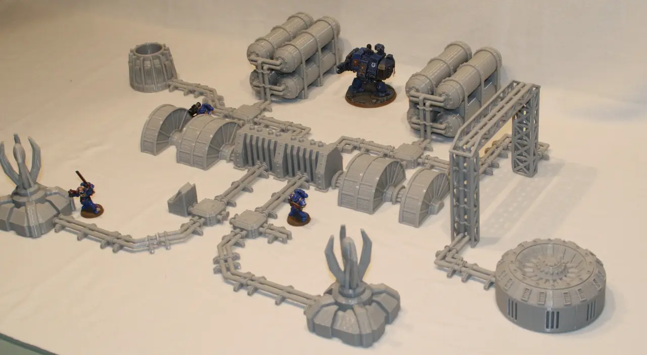 Wargaming compatible Terrain: Pipelines (28mm) — modelo 3D