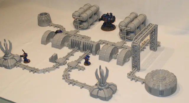 Wargaming compatible Terrain: Pipelines (28mm) — modelo 3D