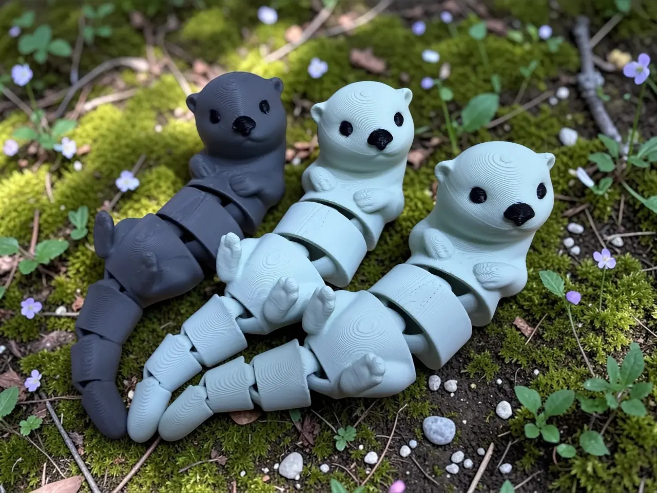 Articulated Otter - Toy / Keychain — modelo 3D