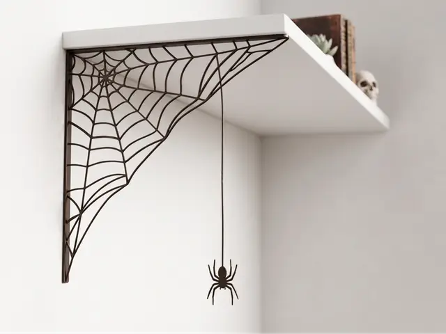 Corner Spider Web with Realistic Hanging Spider — modelo 3D