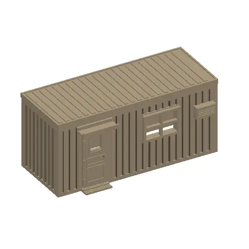 N Scale Scrapyard Container Office – 20 ft Shipping Container Site Office Kit (1:160) — modelo 3D
