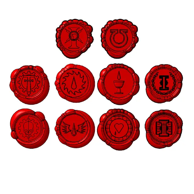 Mome's Purity Seals (9 Shapes + 10 Symbols) — modelo 3D