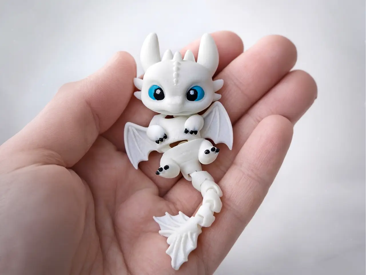 Articulated Light Fury Dragon Keychain — modelo 3D