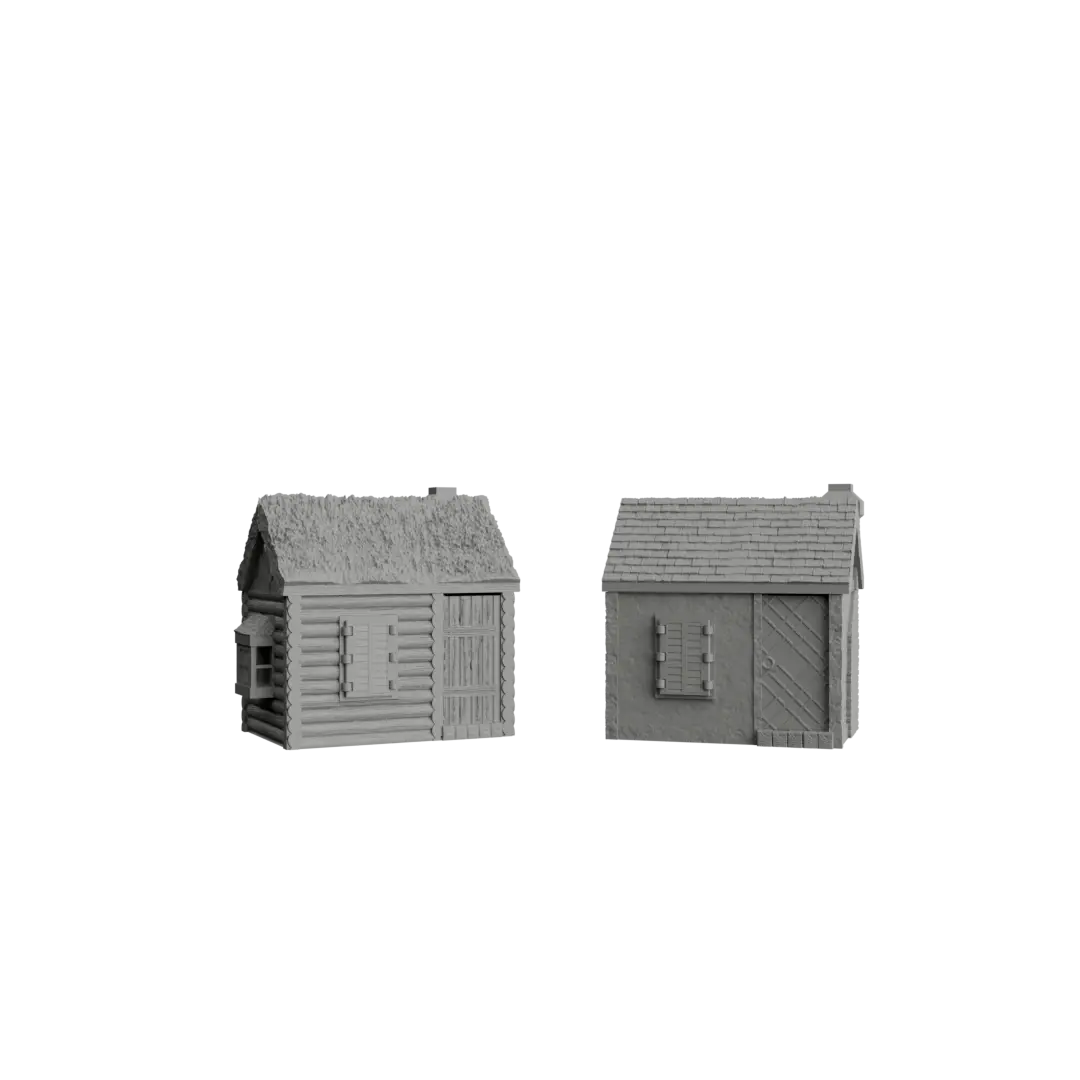 Village Cottage New Buildings – Free Modular Medieval Expansion for D&D, Pathfinder & Tabletop RPG – 28mm/32mm STL — modelo 3D