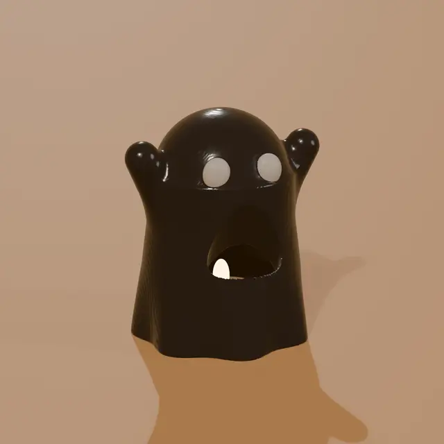 Screaming Ghost LED Tealight Holder – Halloween Lantern, Arms Up, No Supports — modelo 3D