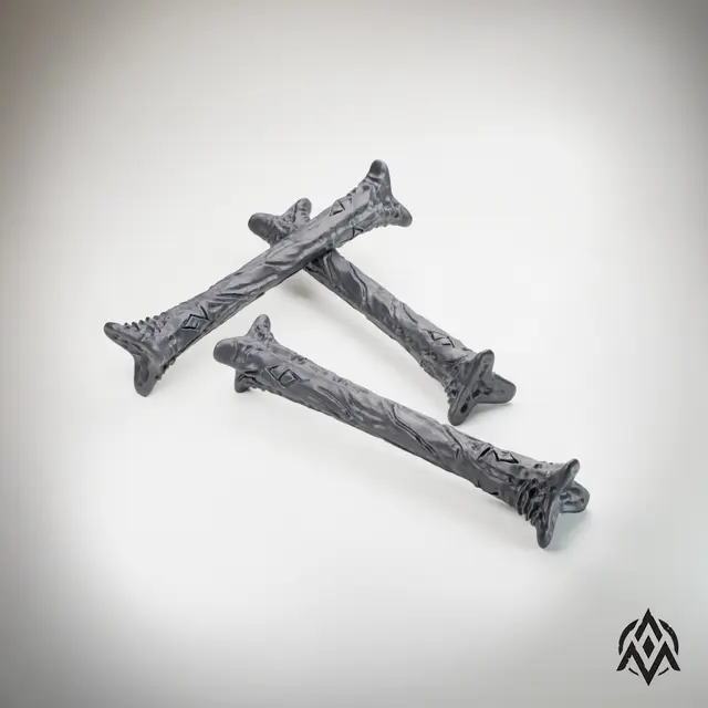 Dice - Fingerbone D6 - Carved Numbers — modelo 3D
