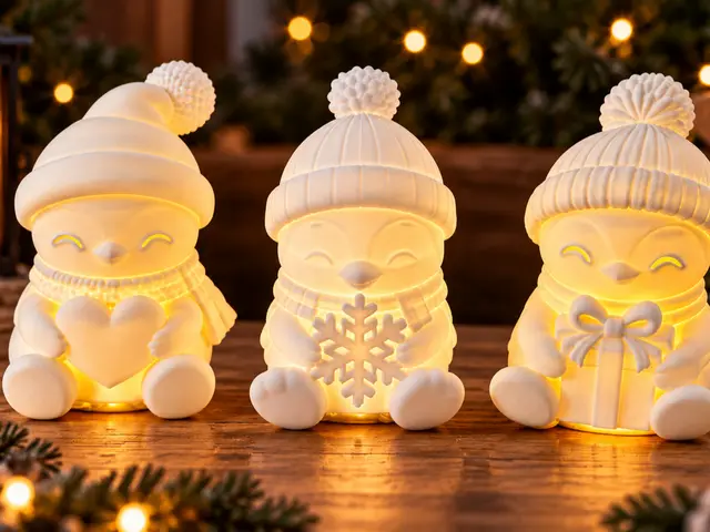 Pinguine mit LED-Beleuchtung – 3er-Set — modelo 3D