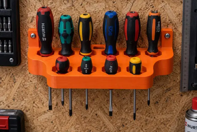 Wall-mounted screwdriver holder ( hex ) — modelo 3D