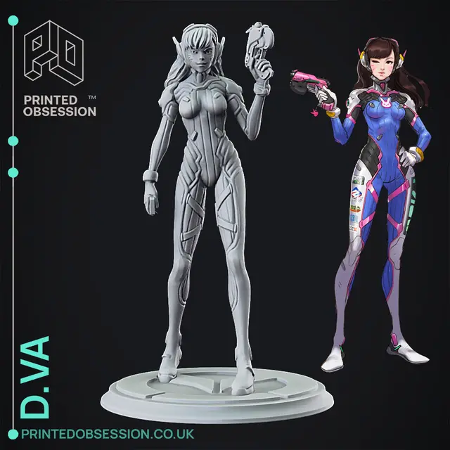 Overwatch - D.Va Full figurine — modelo 3D