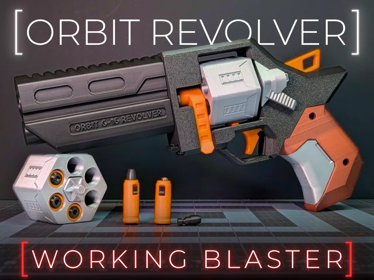 Orbit Revolver --- Working Mechanical Blaster — modelo 3D