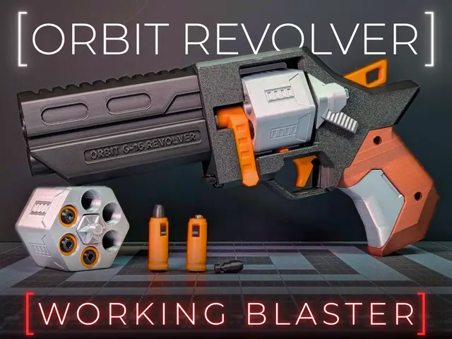 Orbit Revolver --- Working Mechanical Blaster — modelo 3D