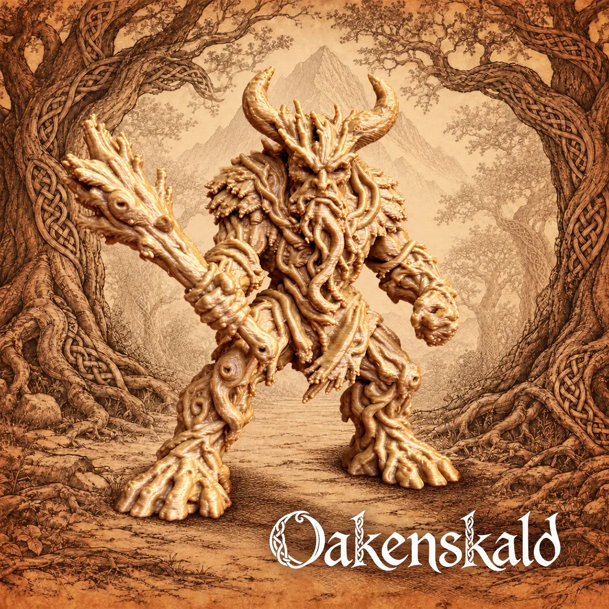Oakenskald - Tabletop Miniature - Print in Minutes - No Assembly — modelo 3D