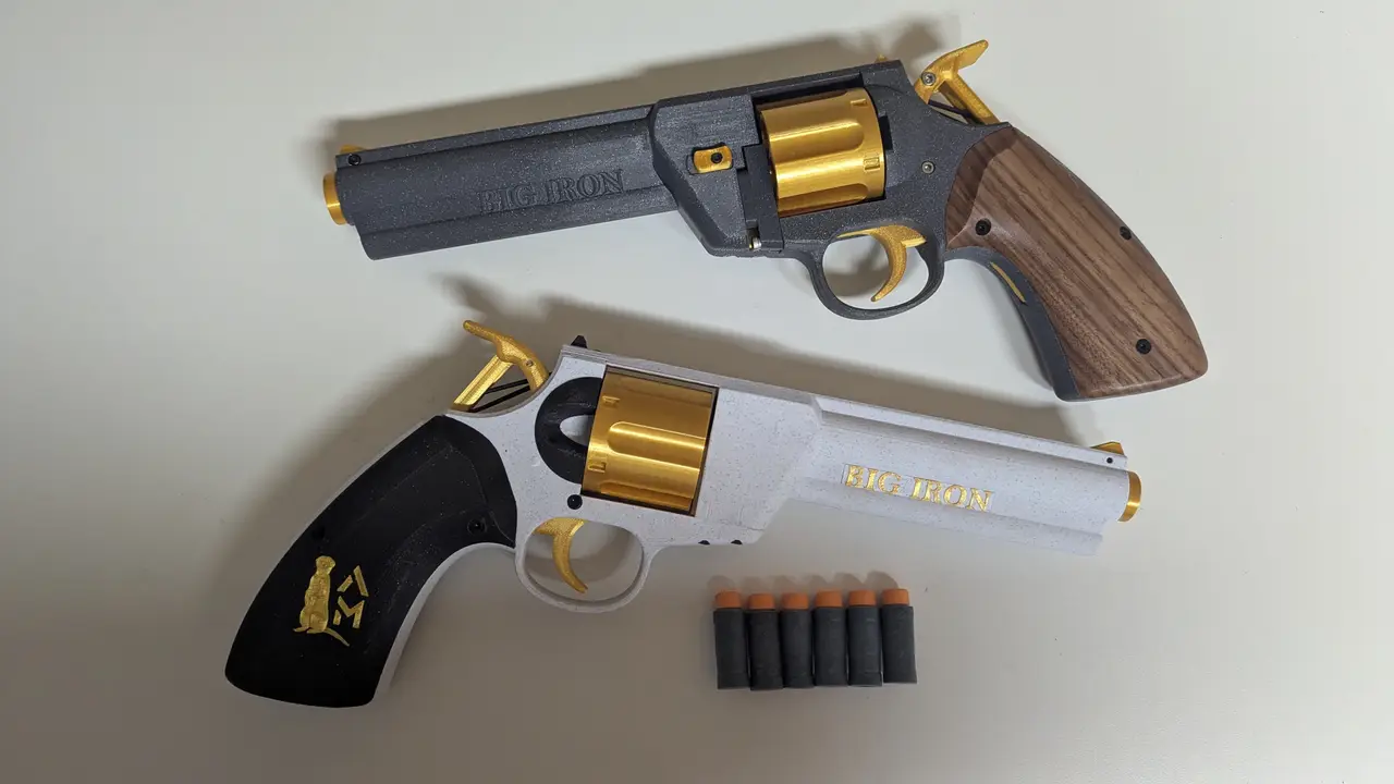 Big-Iron dart blaster — modelo 3D