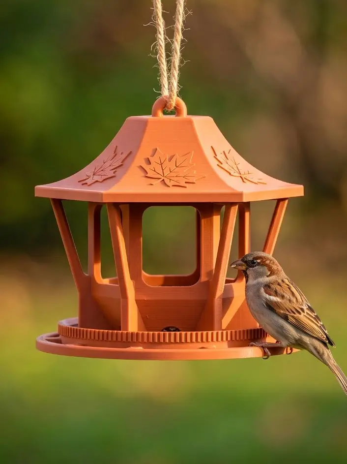 Rustic Autumn Gazebo Bird Feeder – Support-Free — modelo 3D