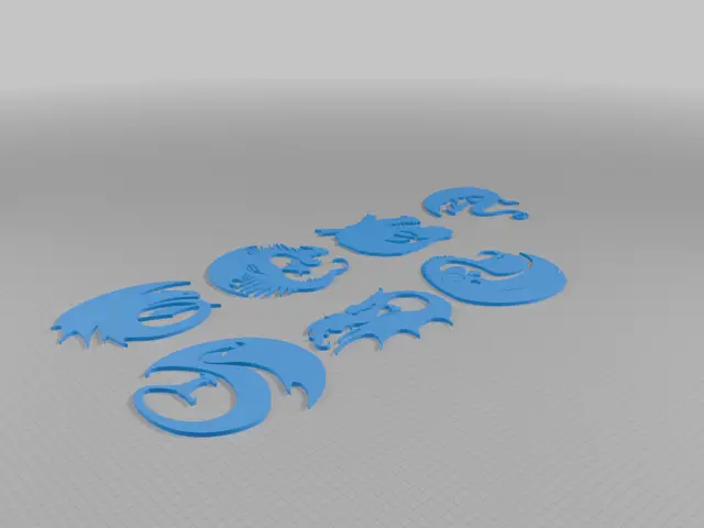 Dragon Class logo's with keyholes — modelo 3D