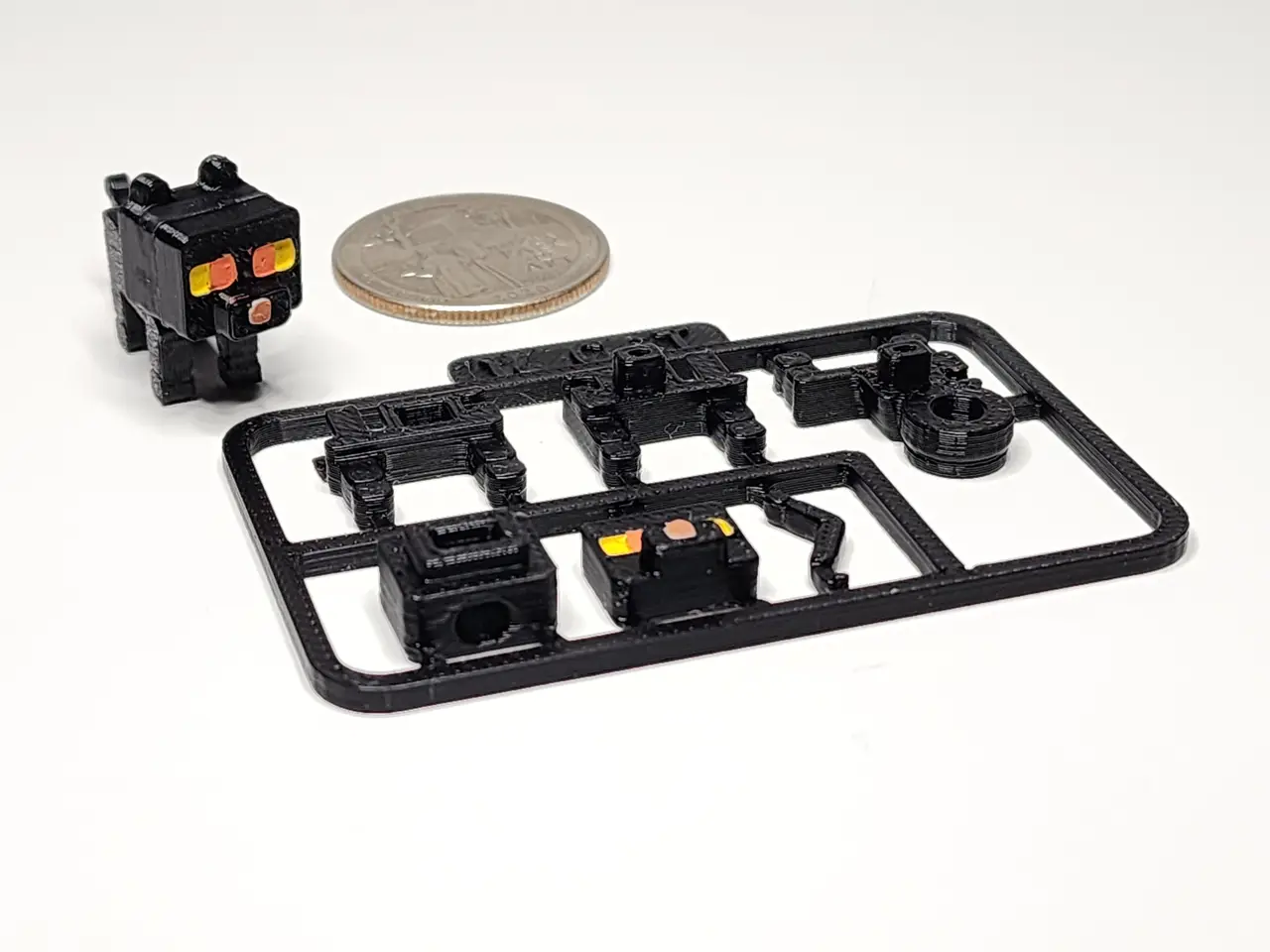 Minecraft-inspired Cat Mini Figure Kit Card/ Keychain — modelo 3D