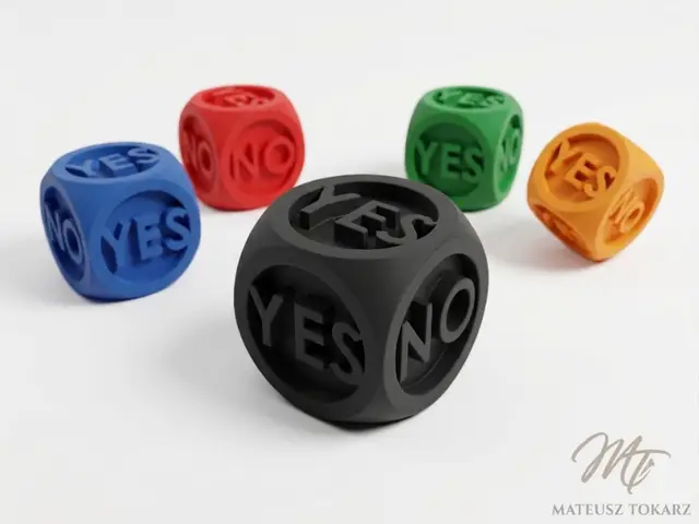 Yes/No Decision Dice | Scalable Desk Toy | 3 Sizes — modelo 3D