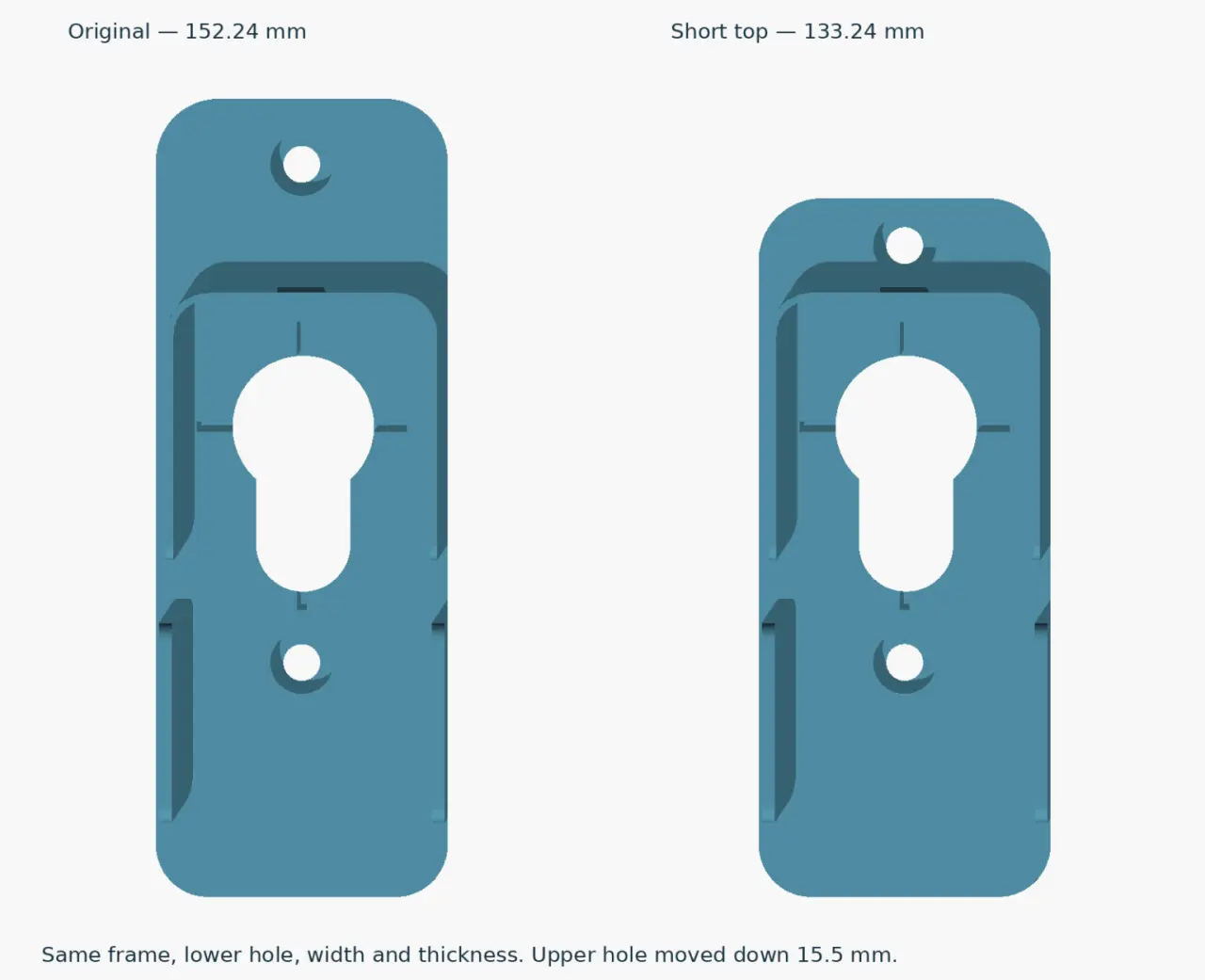Switchbot Lock Pro mount plate (short top) — modelo 3D