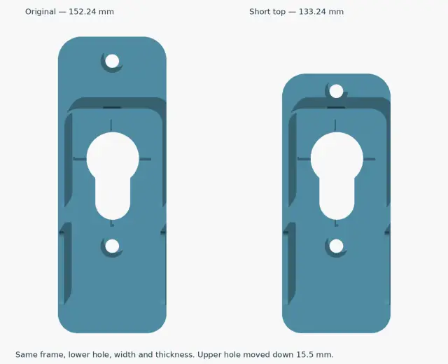 Switchbot Lock Pro mount plate (short top) — modelo 3D