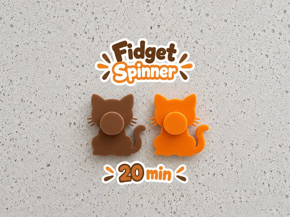 Cat Fidget Spinner | Quick 20 Minute Print — modelo 3D