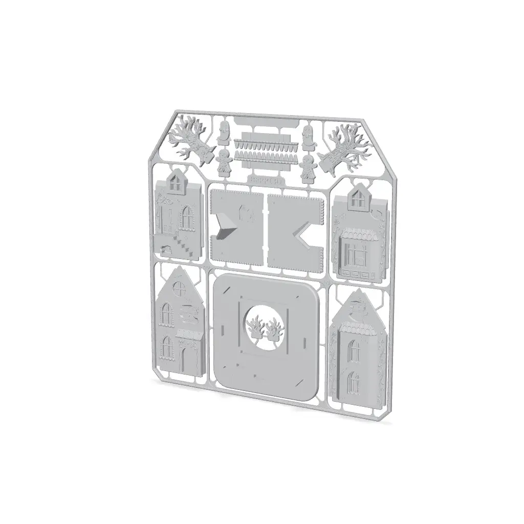 Halloween Gingerbread House Kit Card — modelo 3D