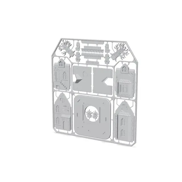 Halloween Gingerbread House Kit Card — modelo 3D