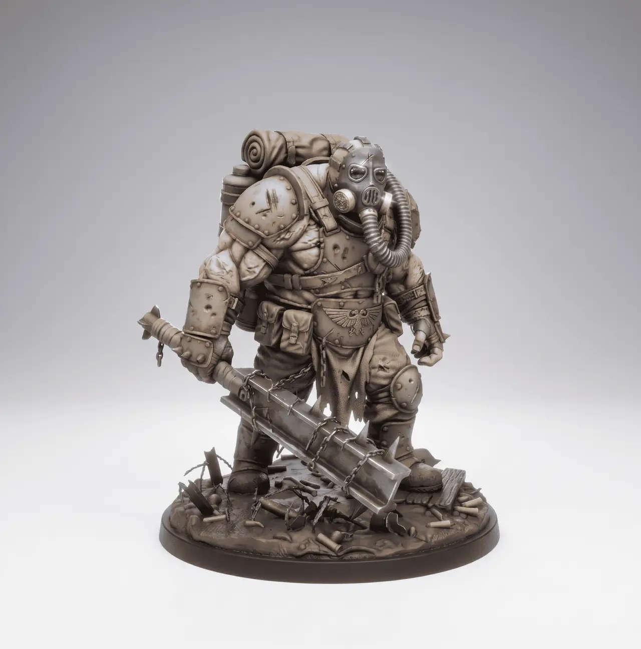 Trench Ogre - Heavy Mutant Brute | Grimdark Trench Infantry — modelo 3D