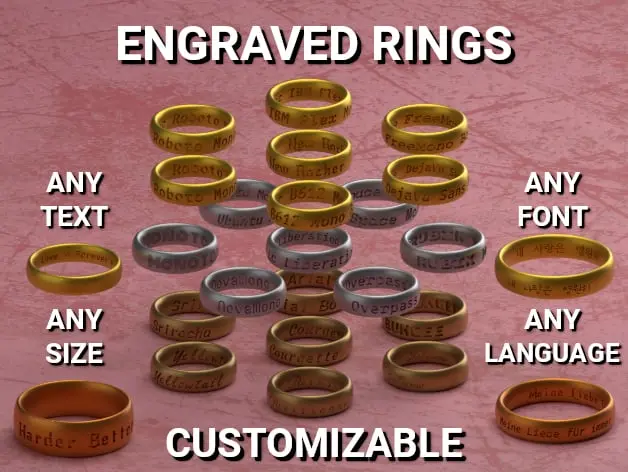 Customizable Engraved Rings — modelo 3D