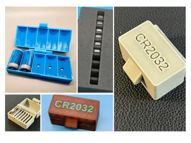 Customizable Print-in-Place Cases for Button and Cylindrical Batteries — modelo 3D