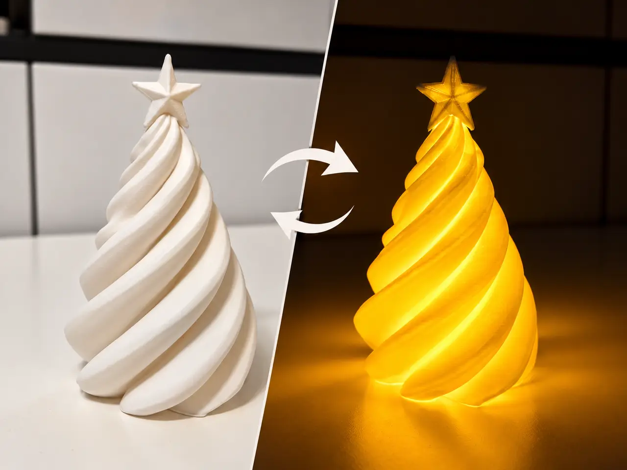 Spiral Christmas Tree & Lantern- Holiday Decor — modelo 3D