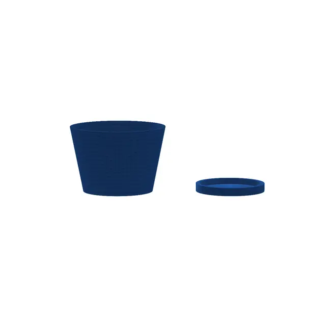 Modern Ribbed Planter Pot with Saucer — Support-Free — modelo 3D