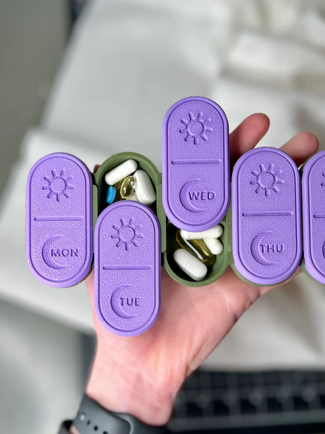 Pill Box, Pill Organizer - 7 Days, Morning & Night — modelo 3D