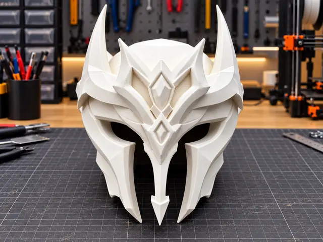Fantasy Horned Helmet – Detailed 3D Printable Cosplay Mask — modelo 3D