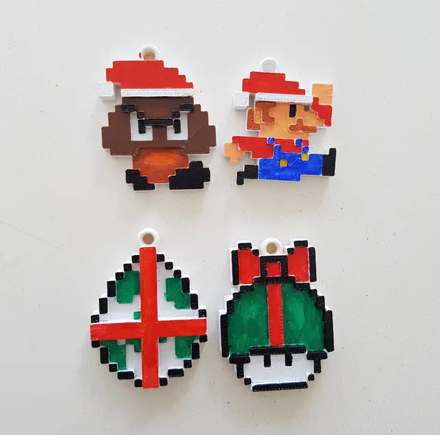 Super Mario Christmass Ornaments — modelo 3D