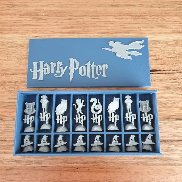 Harry Potter Chess set and display box — modelo 3D