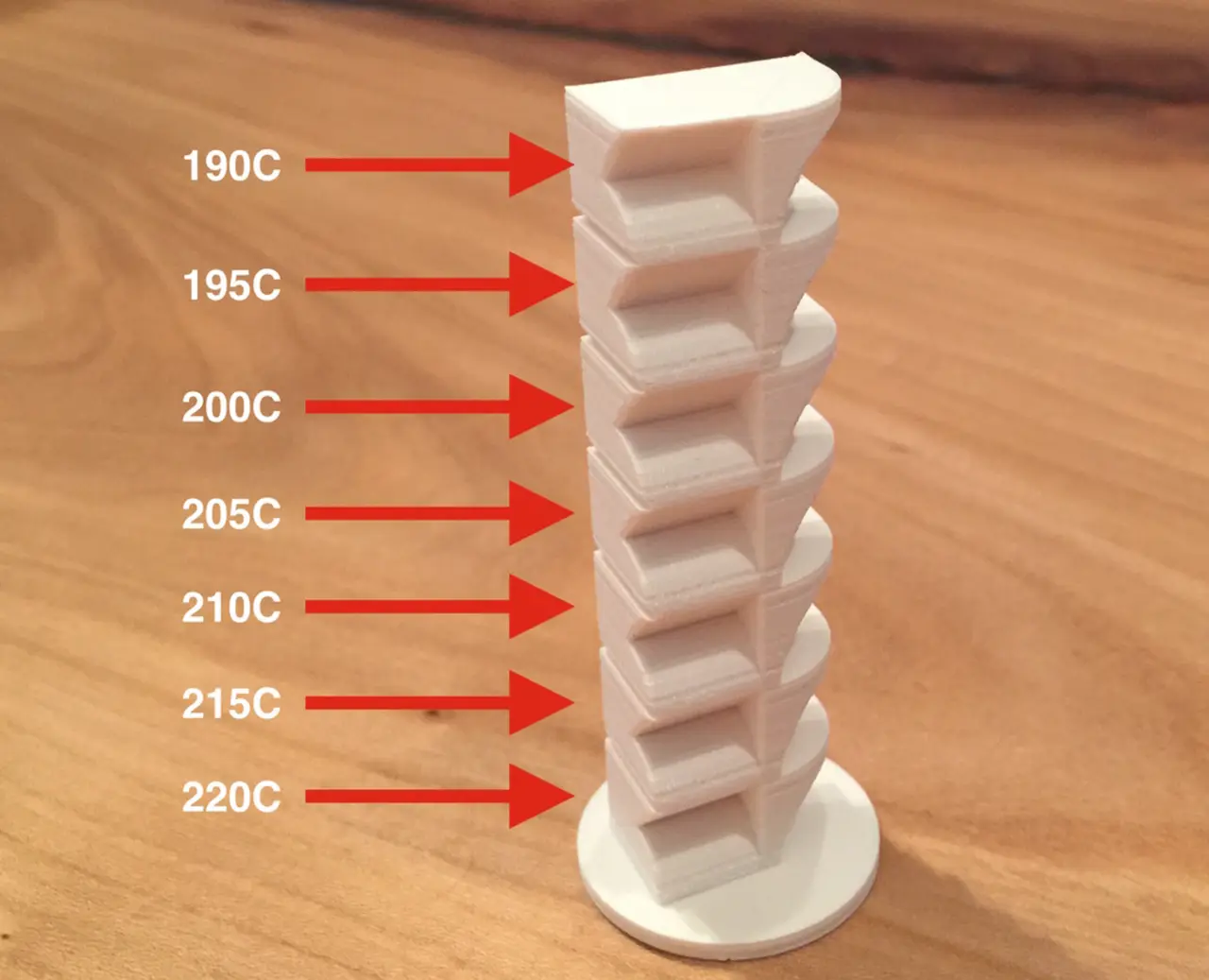 Ultimaker 2 temperature torture calibration test — modelo 3D