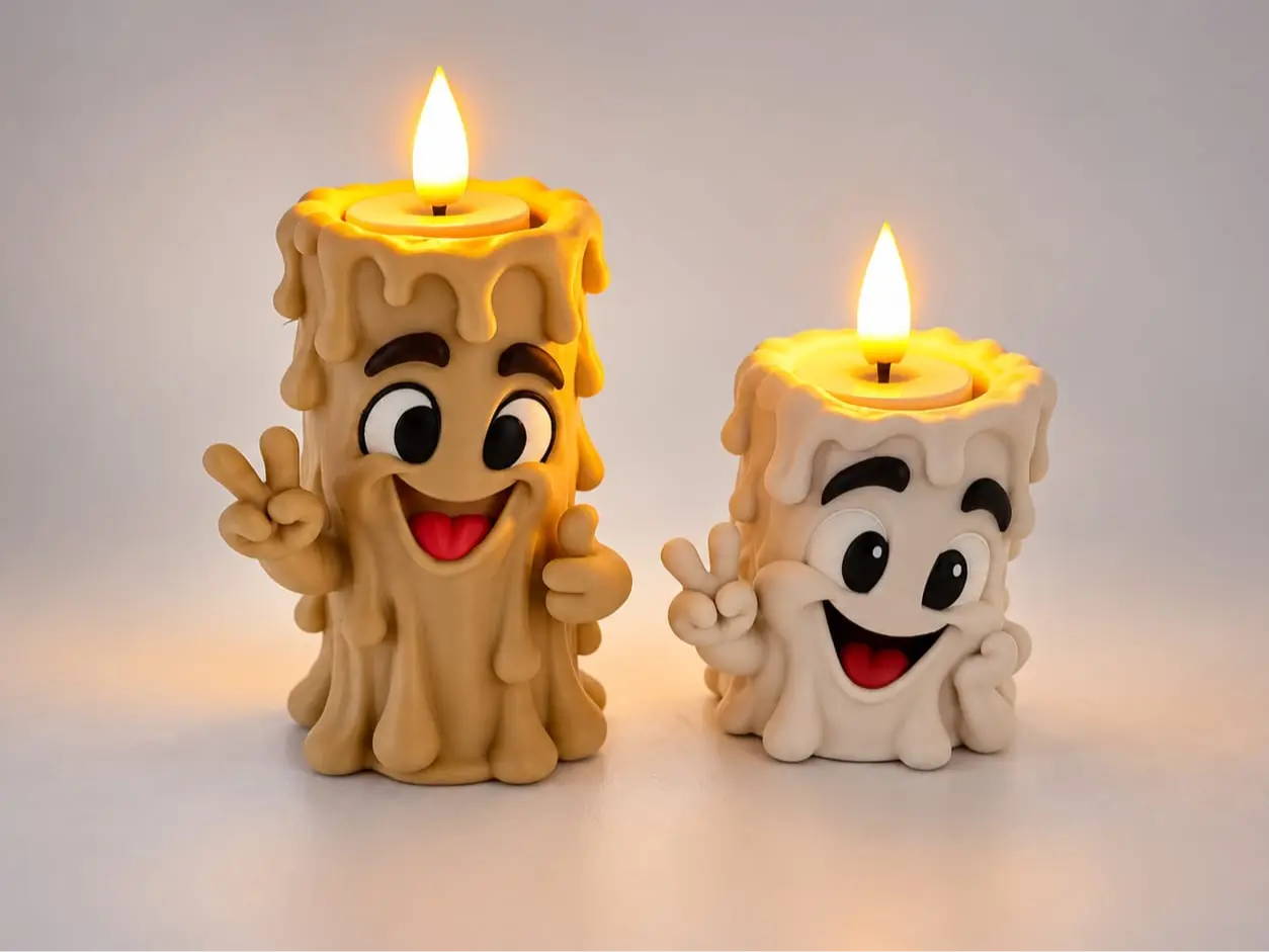 Kerze mit Gesicht — modelo 3D