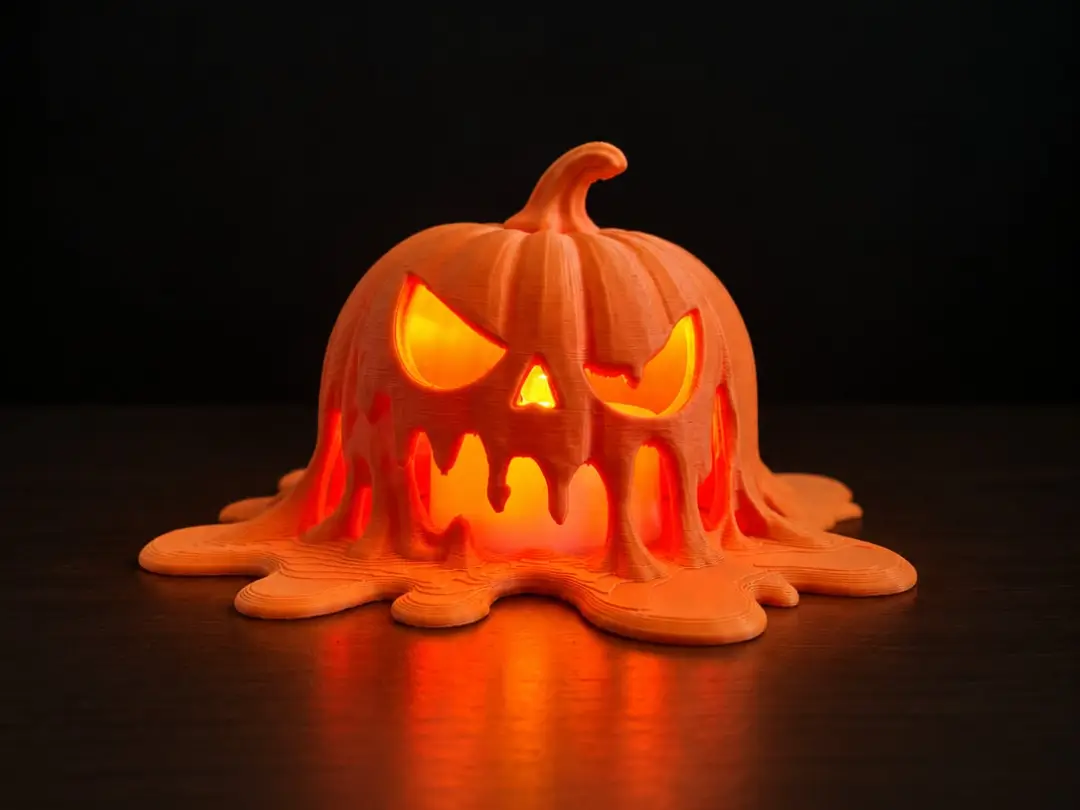 Melting Pumpkin Halloween Decoration Tealight — modelo 3D