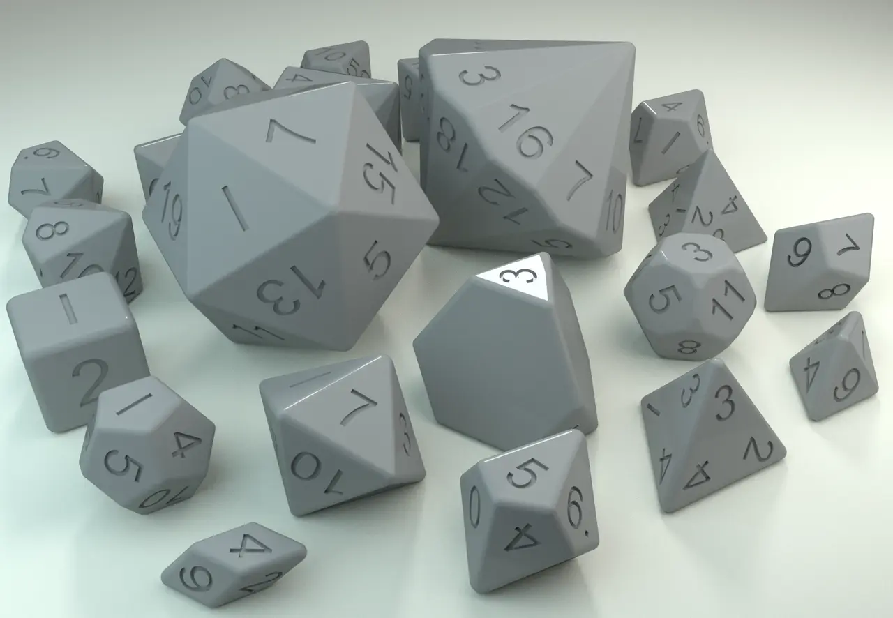 dice set — modelo 3D