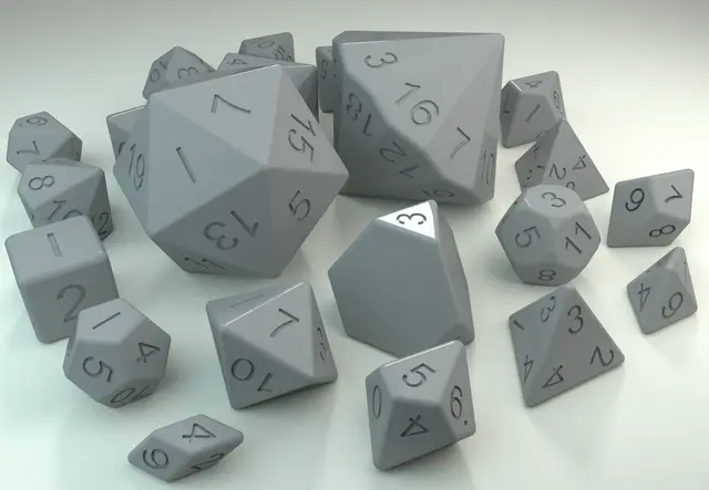 dice set — modelo 3D