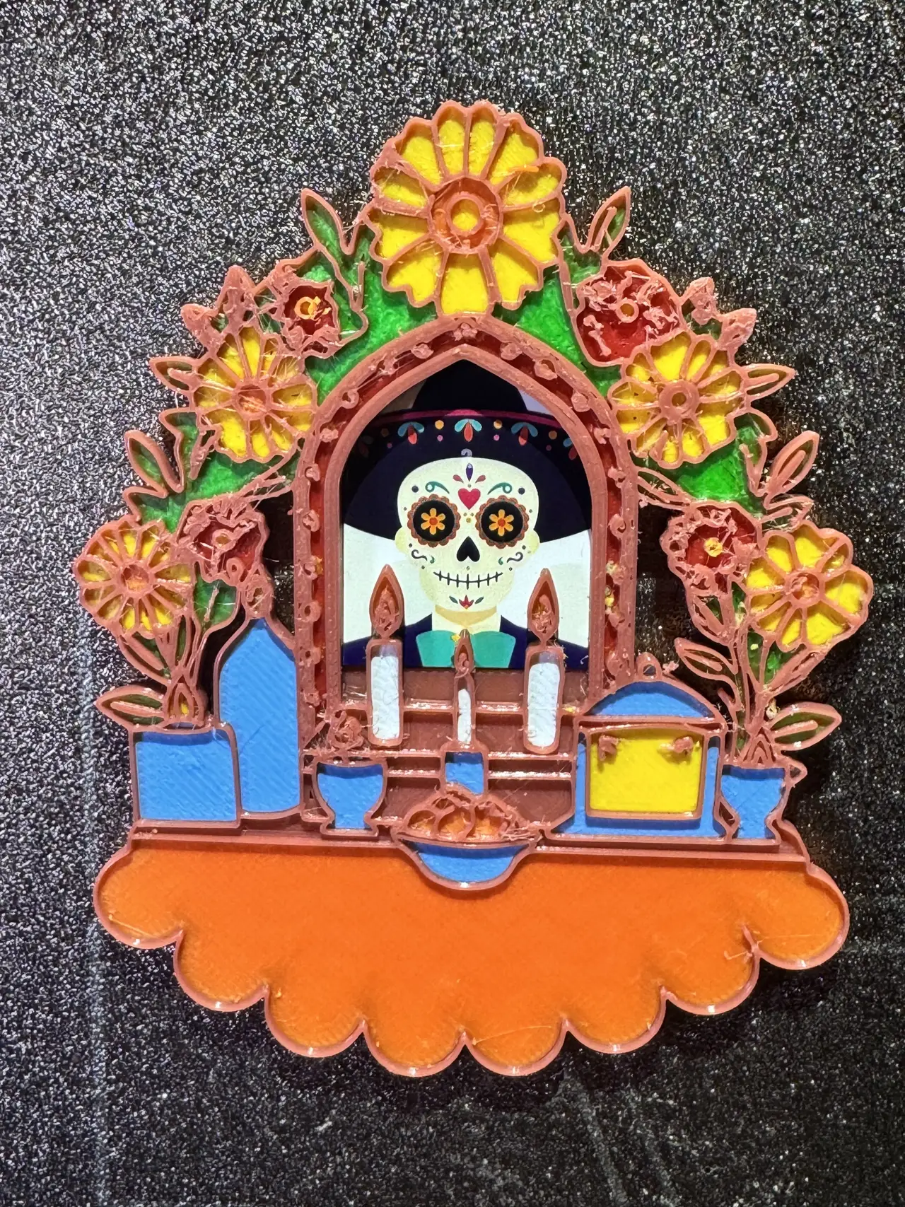 Dia de Muertos mini altar magnet for fridge — modelo 3D