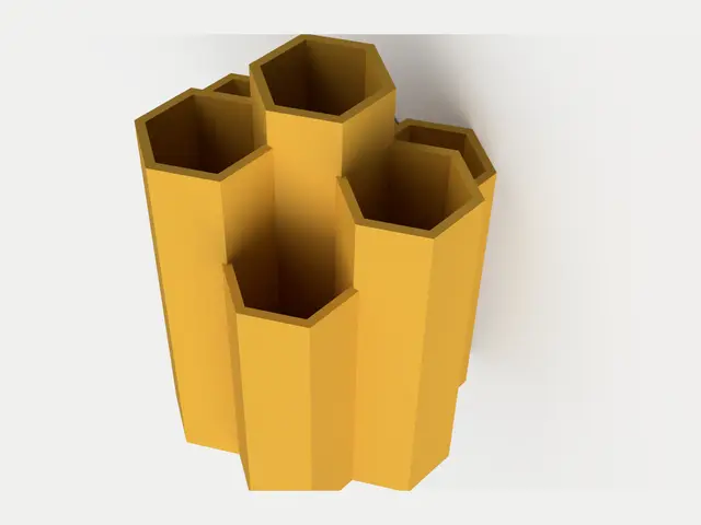 Honeycomb Pen Holder – 7-Cell Hexagon Desk Organizer, No Supports — modelo 3D