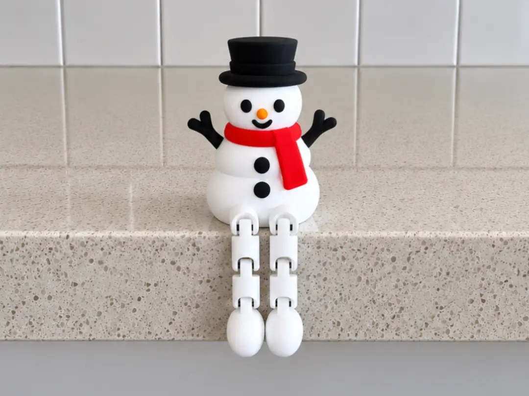 Flexi Leg Snowman | Articulated Christmas Decor — modelo 3D